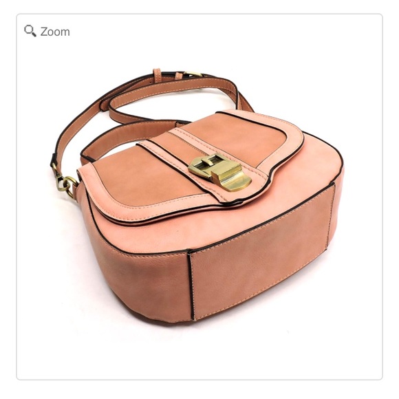 NEW 2 Toned Saddle Satchel Crossbody Bag - Picture 6 of 8